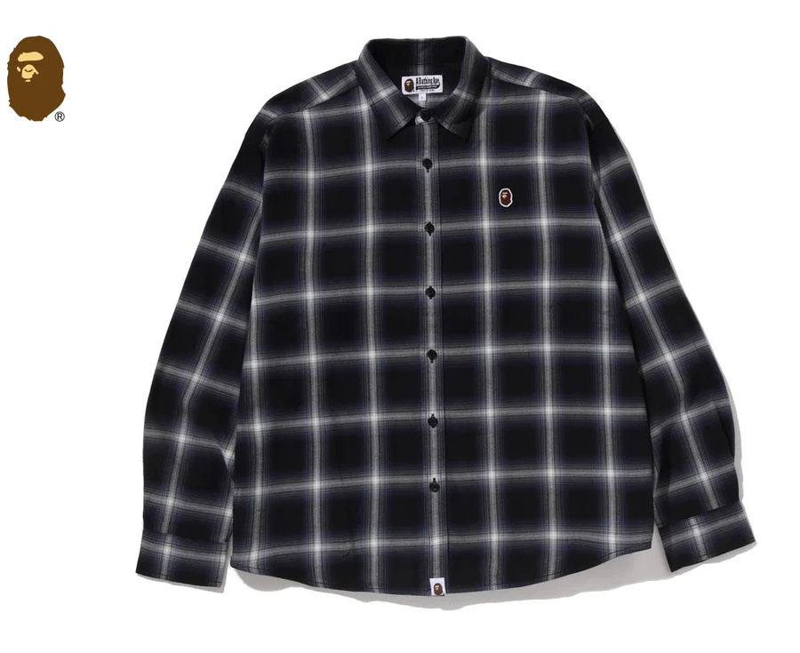 【BAPE男生】0307 發售 ONE POINT OMBRE CHECK LIGHT FLANNEL LS SHIRT