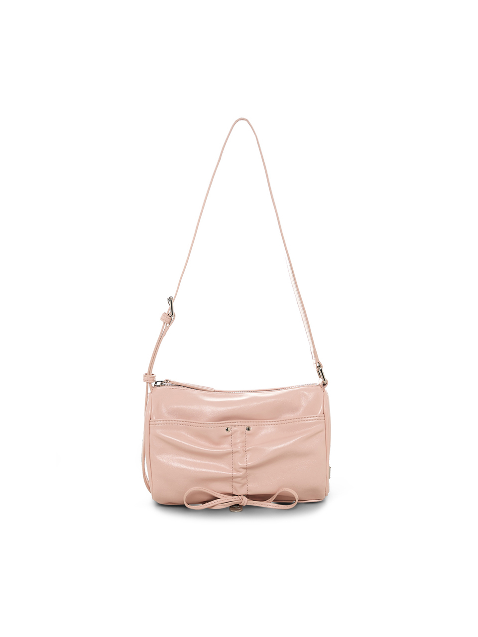 FRONT SHIRRING RIBBON MINI BAG IN PINK