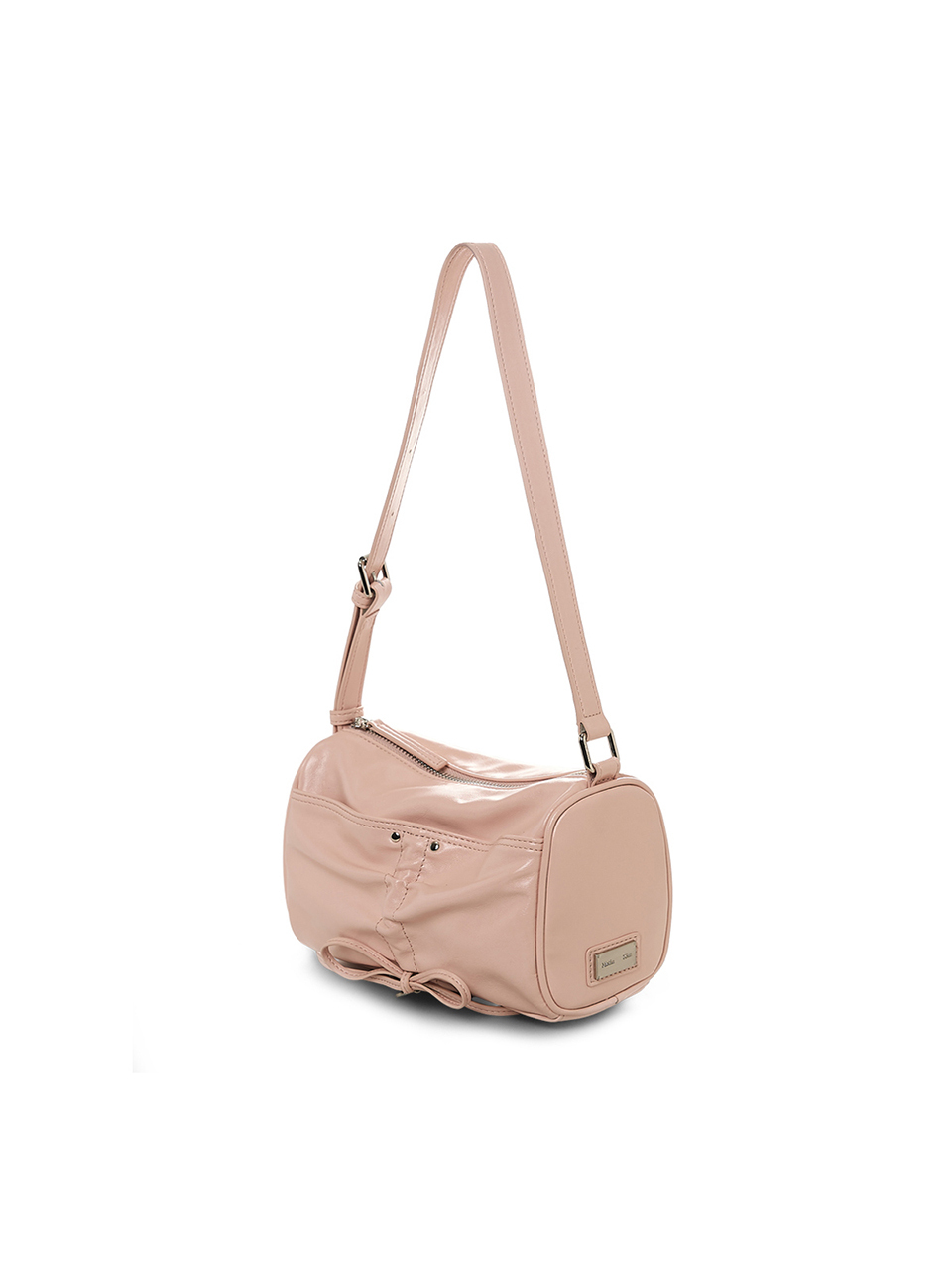 FRONT SHIRRING RIBBON MINI BAG IN PINK