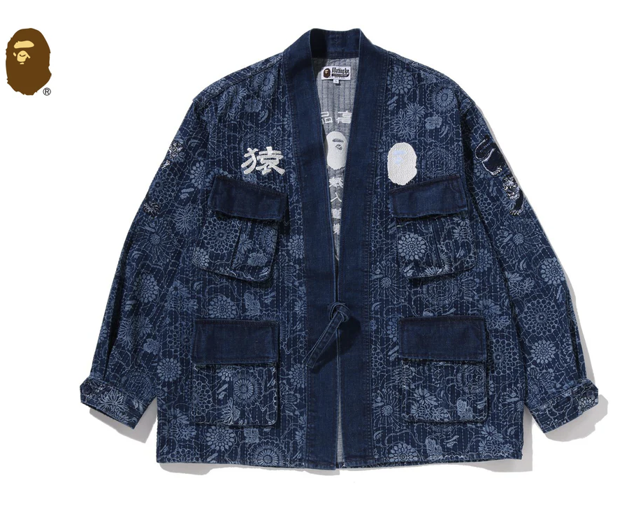 【BAPE男生】0307 發售JAPANESE INDIGO ART CAMO JUNGLE FATIQUE KIMONO