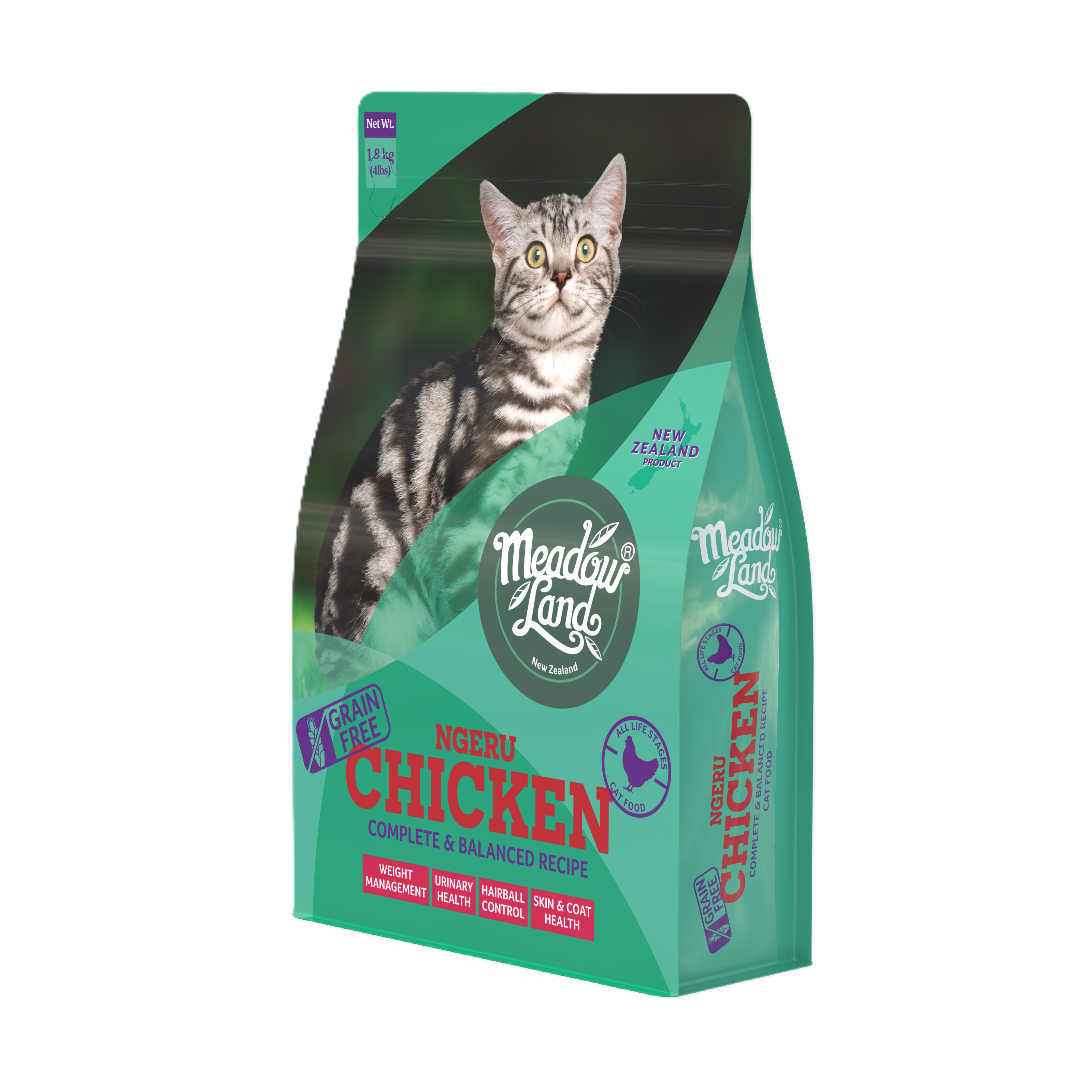 Meadowland 無穀物全貓糧 - 雞肉 (美體配方)