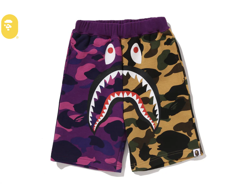 【BAPE童裝】0307 發售 SPLIT CAMO SHARK SWEAT SHORTS