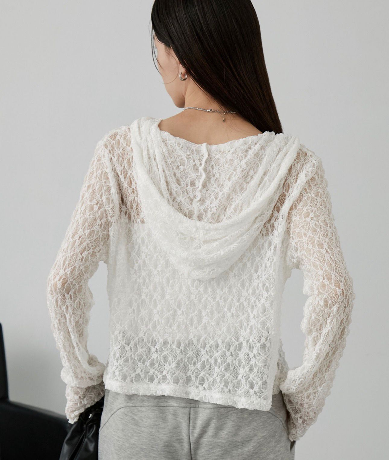 【預購】JN030605 nui nullu 蕾絲連帽罩衫