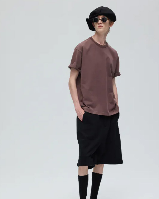 DECESOLO 大口袋低檔五分褲 - 黑/深灰