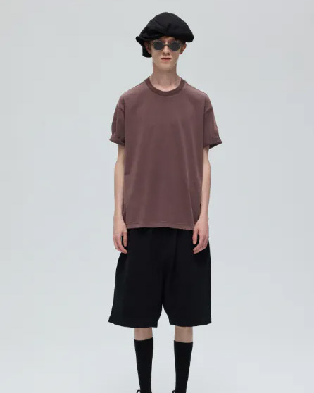 DECESOLO 大口袋低檔五分褲 - 黑/深灰