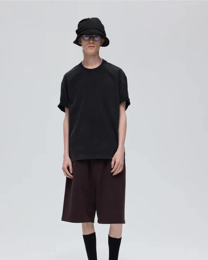 DECESOLO 復古水洗做舊褪色T - 黑/磚紅/卡其