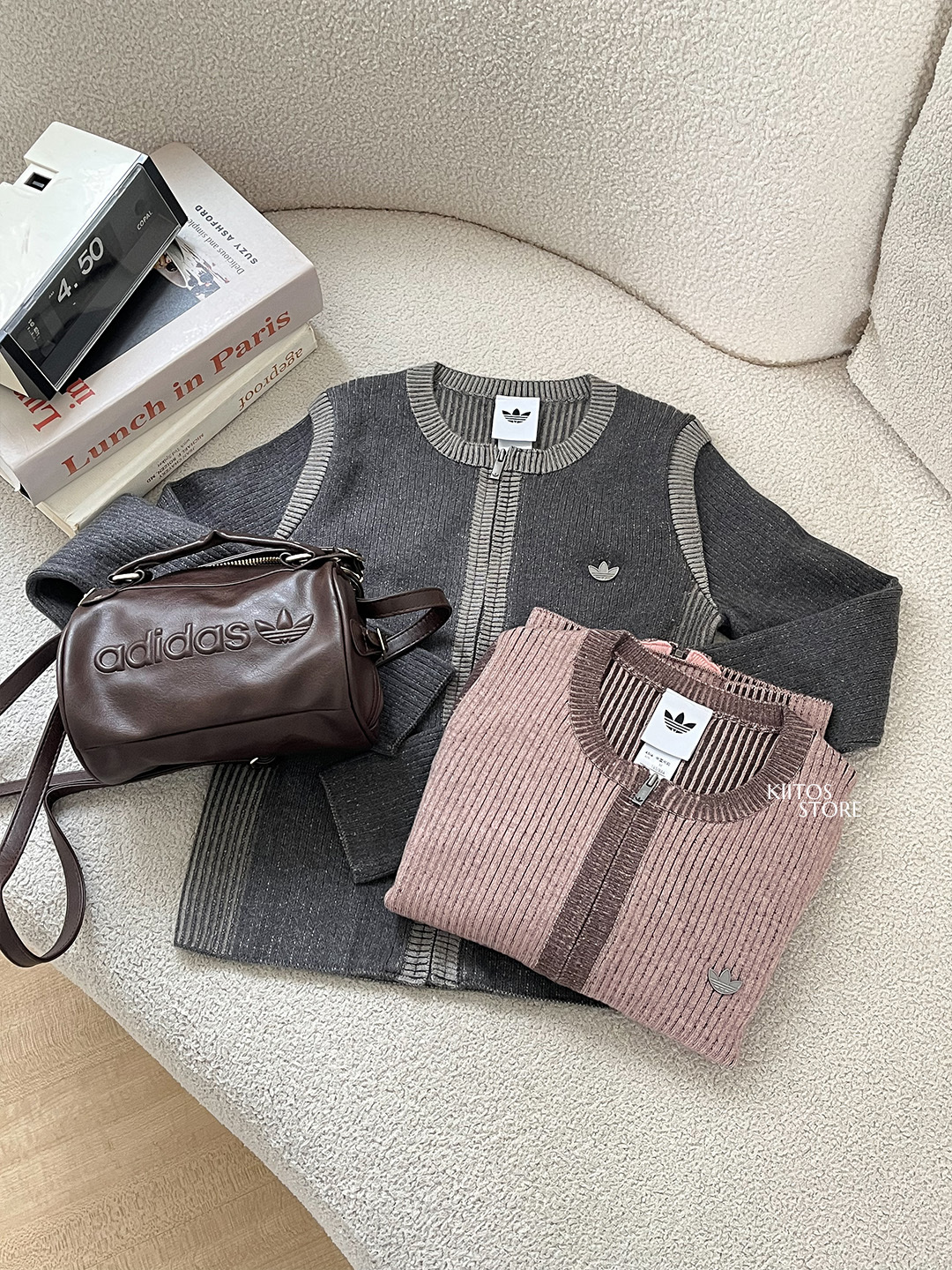 【預購】Adidas Originals 坑條拉鍊針織衫 兩色 KR5037 KR5038