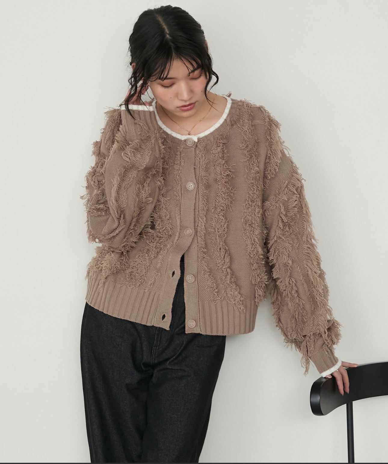 【預購】JN030606 forksy. 2way 質感流蘇針織外套
