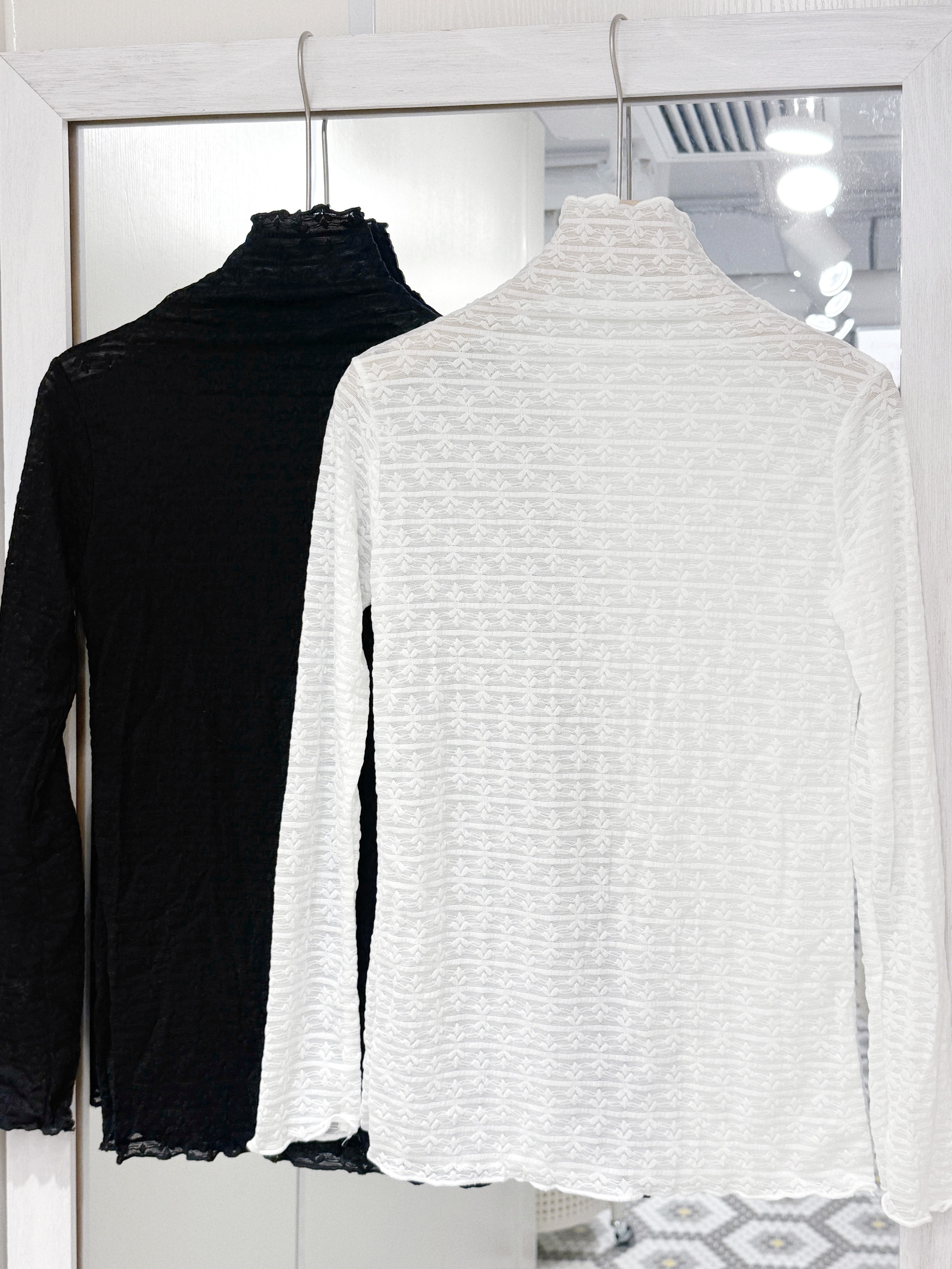 T1254｜2色入⸝⸝⸝𖤐微透百搭小企領內搭୨୧‧₊˚