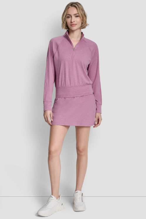 [S] DKNY DUSTY ORCHID SPACE DYE SKORT WITH BUILT IN BIKE SHORT, DP6K1016-QHF (SD1814)