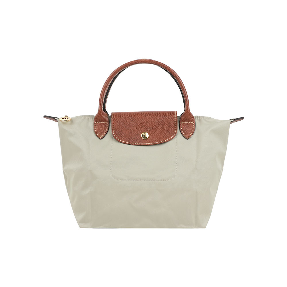 【Longchamp】S號短把LE PLIAGE摺疊水餃包(小石子灰)
