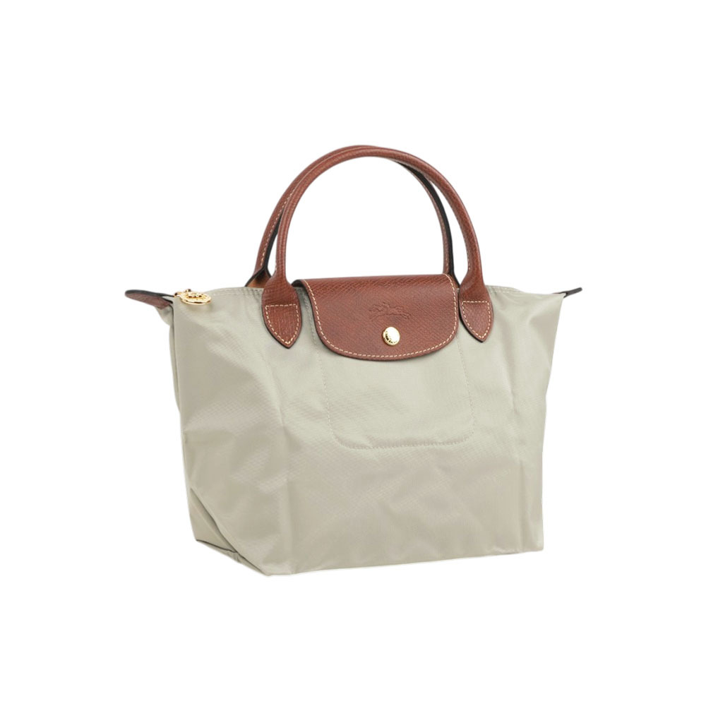 【Longchamp】S號短把LE PLIAGE摺疊水餃包(小石子灰)