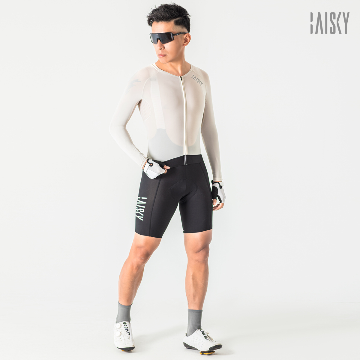 男款空力薄款長車衣 精煉 米杏