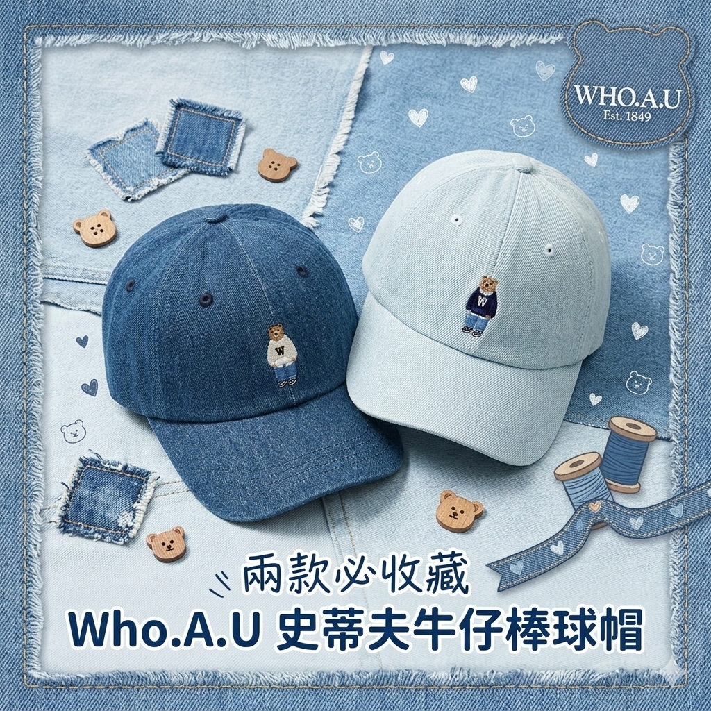 【直播】Who.A.U LX030526 史蒂夫牛仔棒球帽