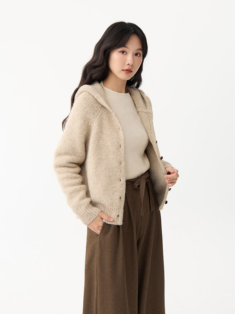 OH!HER 冬彩連帽針織外套（8%羊毛）