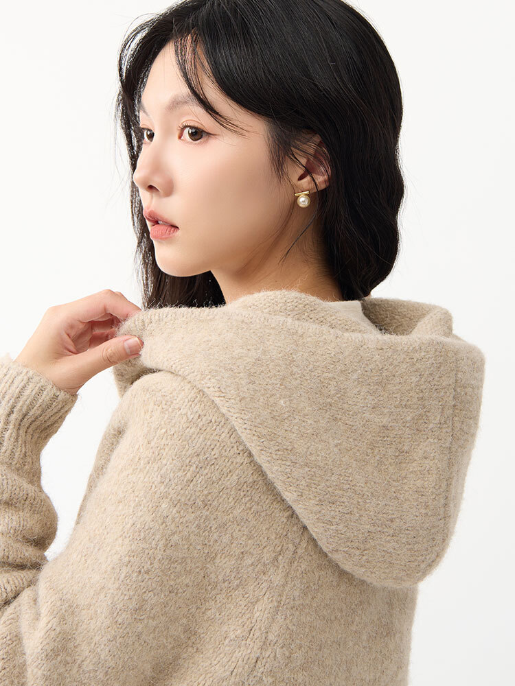 OH!HER 冬彩連帽針織外套（8%羊毛）