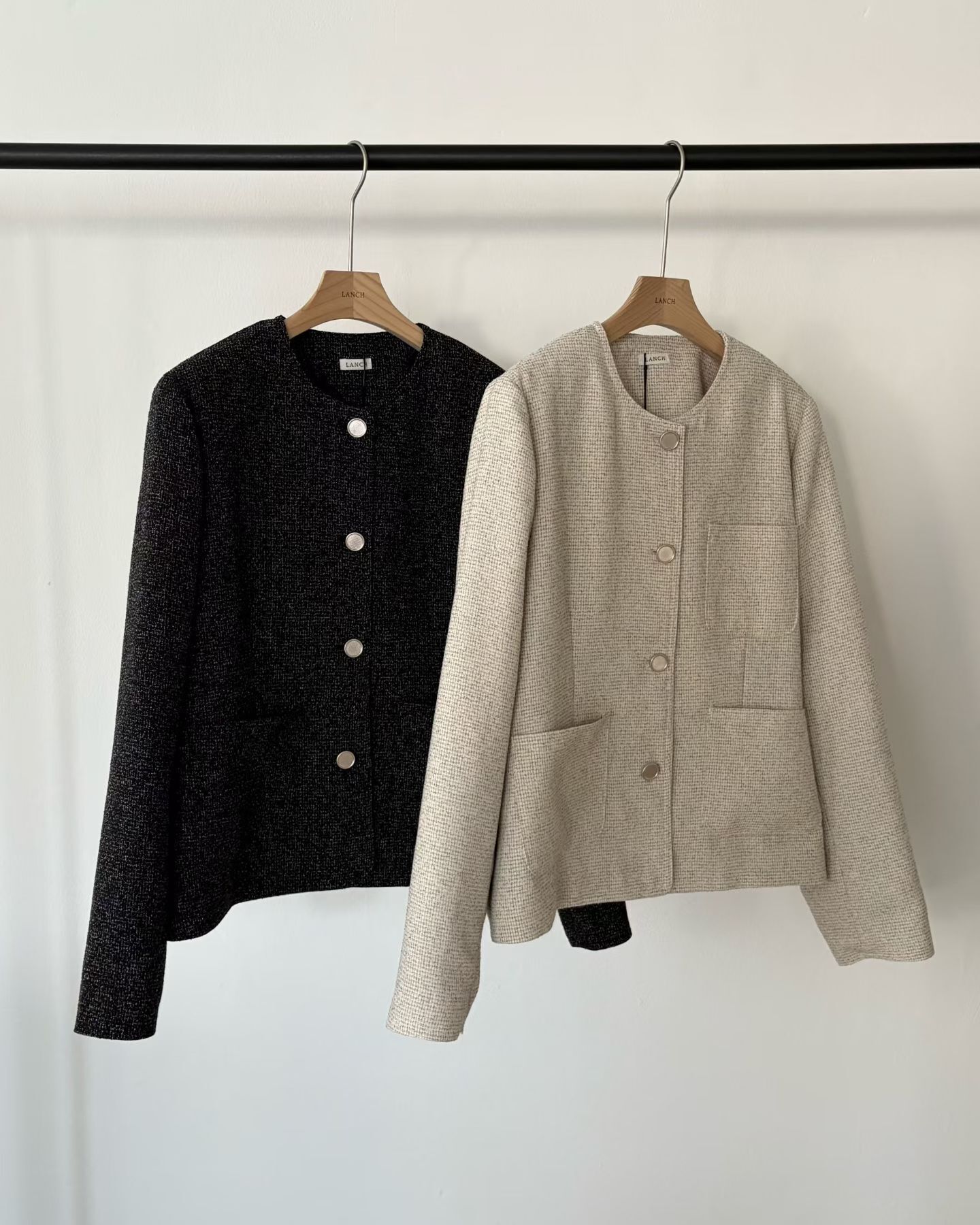 PE6004 格紋法式外套