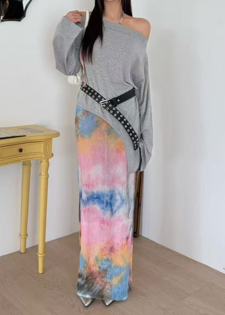 造型斜下擺露肩T