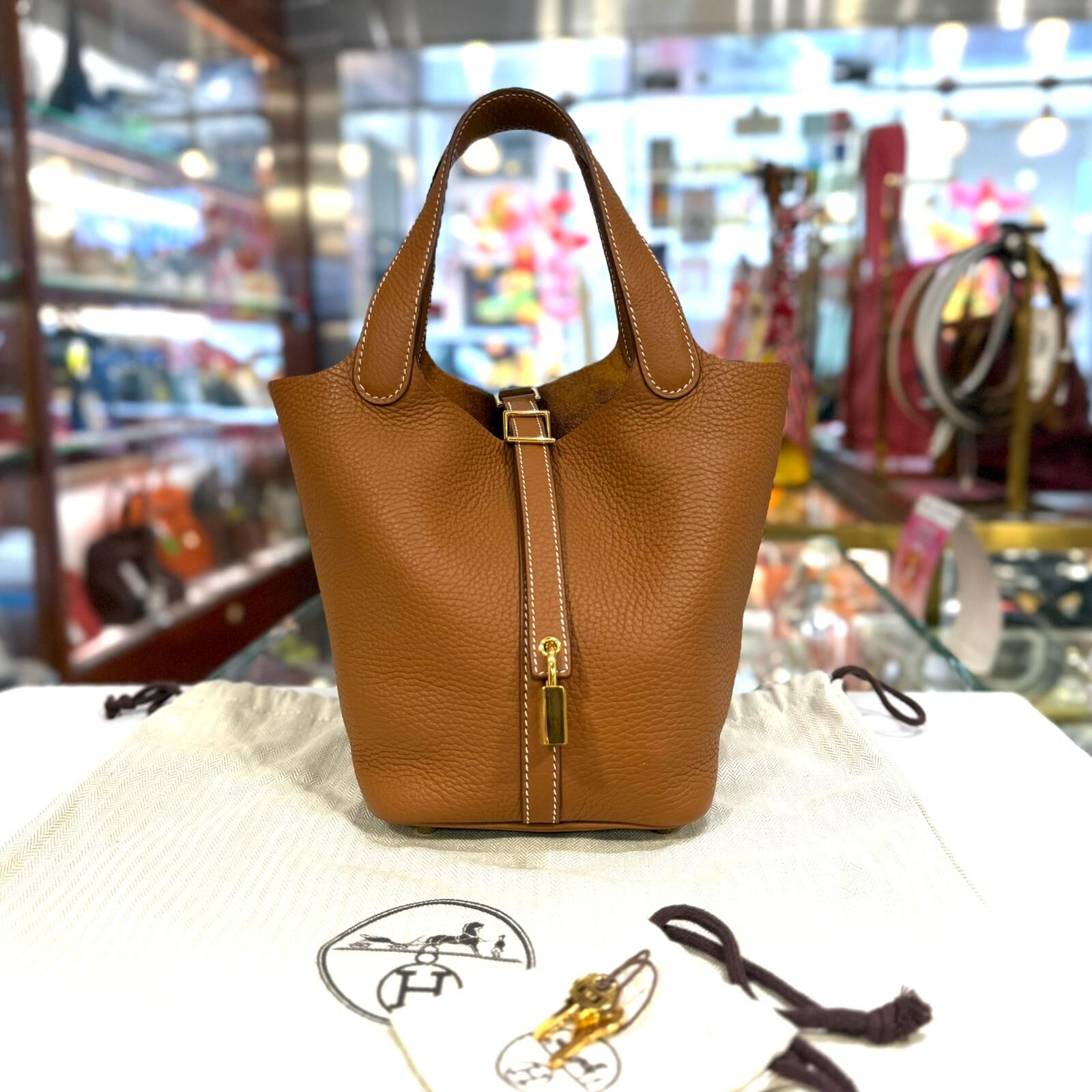 99%NEW接近全新PICOTIN 18 Y刻 GOLD GHW TC皮 金棕色金扣 #愛馬仕菜籃子 #P18 #香榭站正品