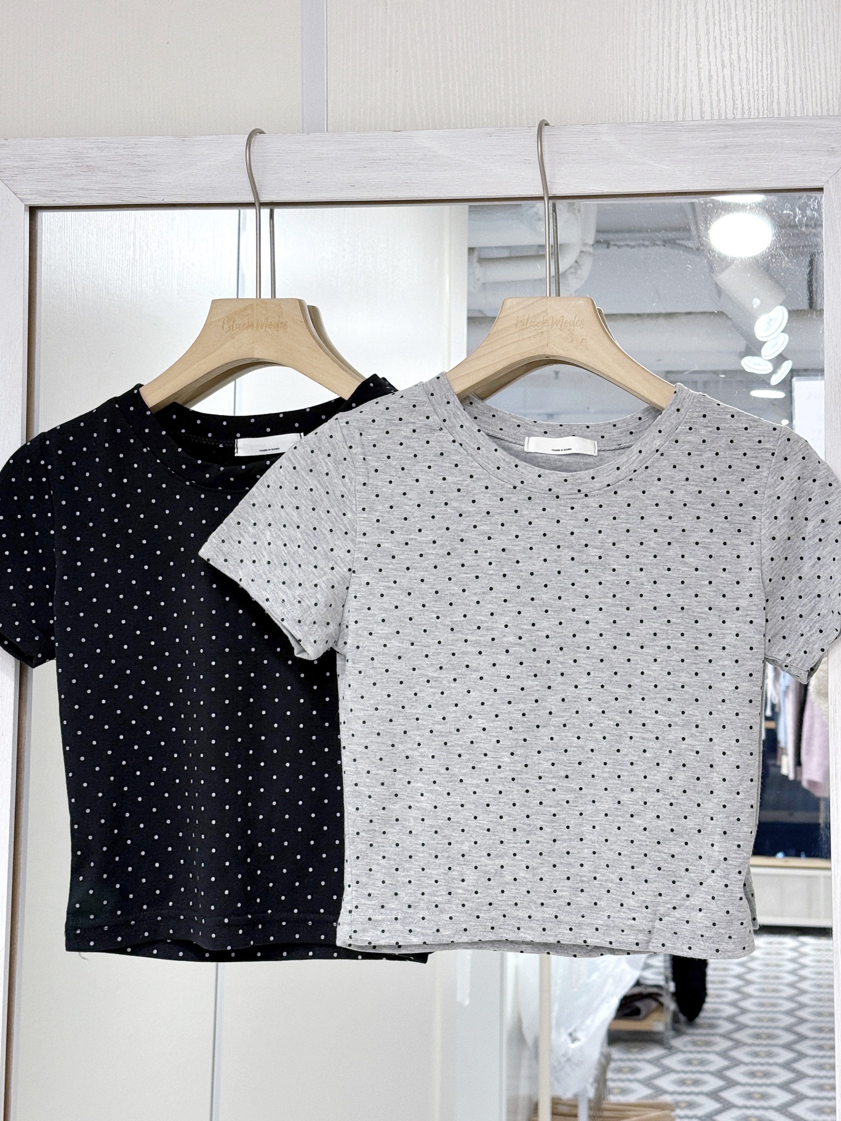 T1269｜韓系Y2K波點短袖Tee𓇼 ˚.⋆🪐