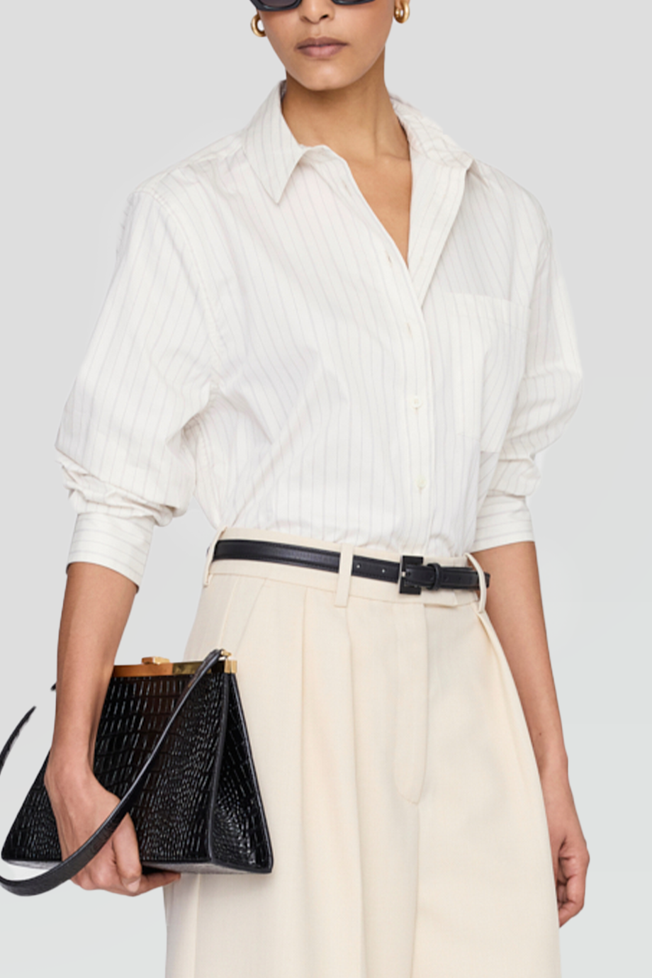 Anine Bing｜ESSIE 細條紋短版襯衫