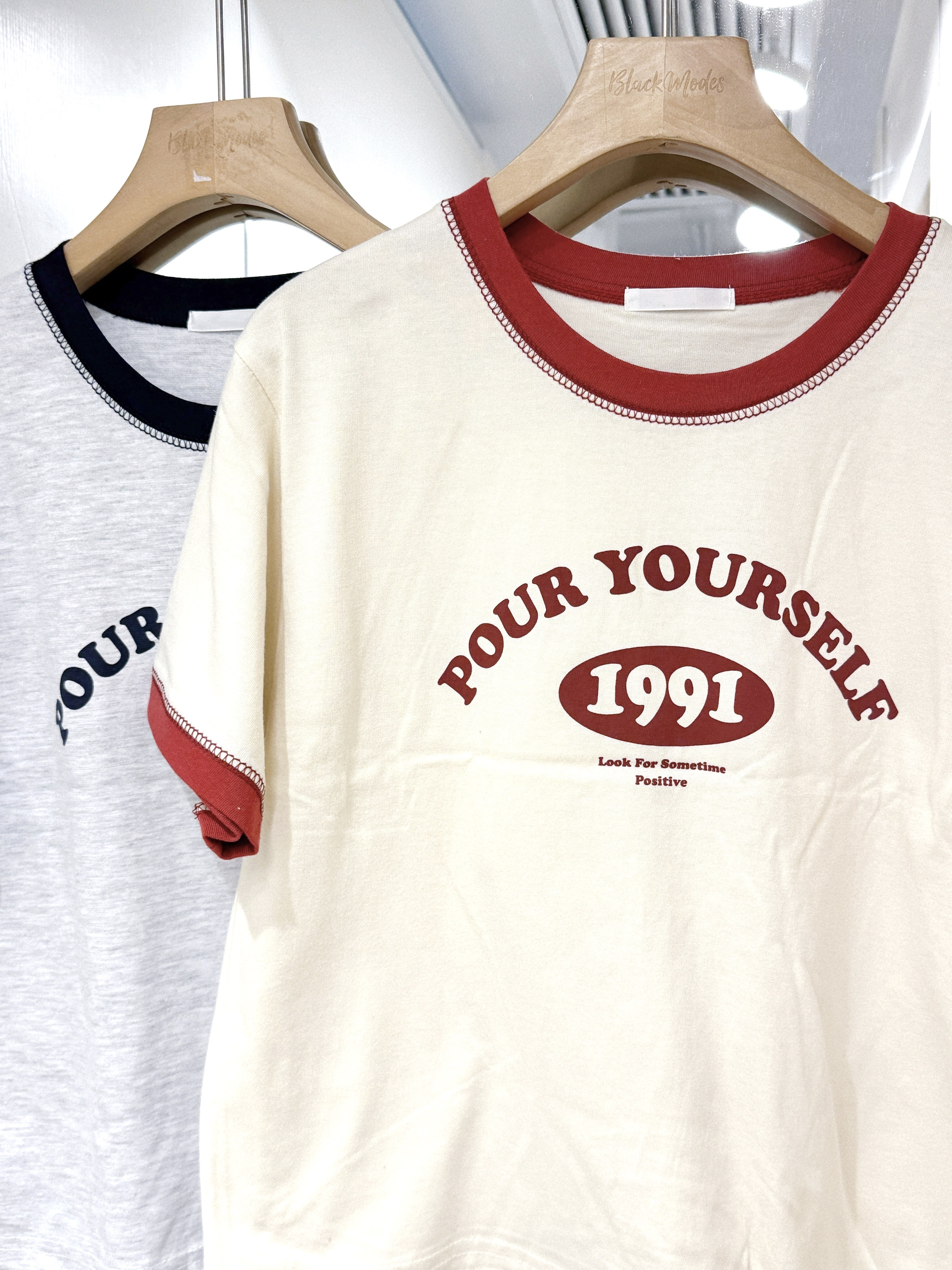 T1270｜拼色袖POUR YOURSELF 短袖TEE⋆｡˚🎨₊˚ ༘