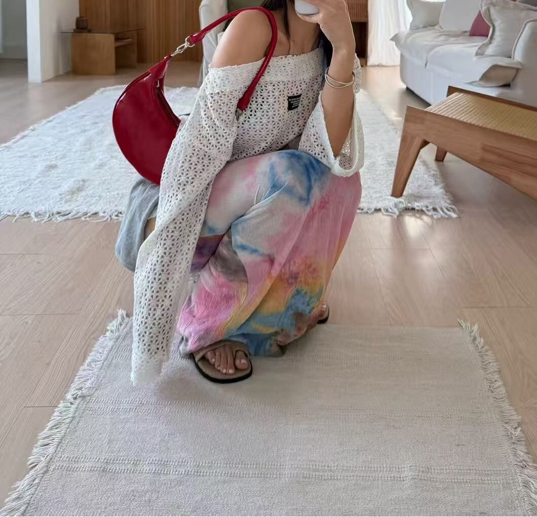 大領棉織弧形下襬上衣