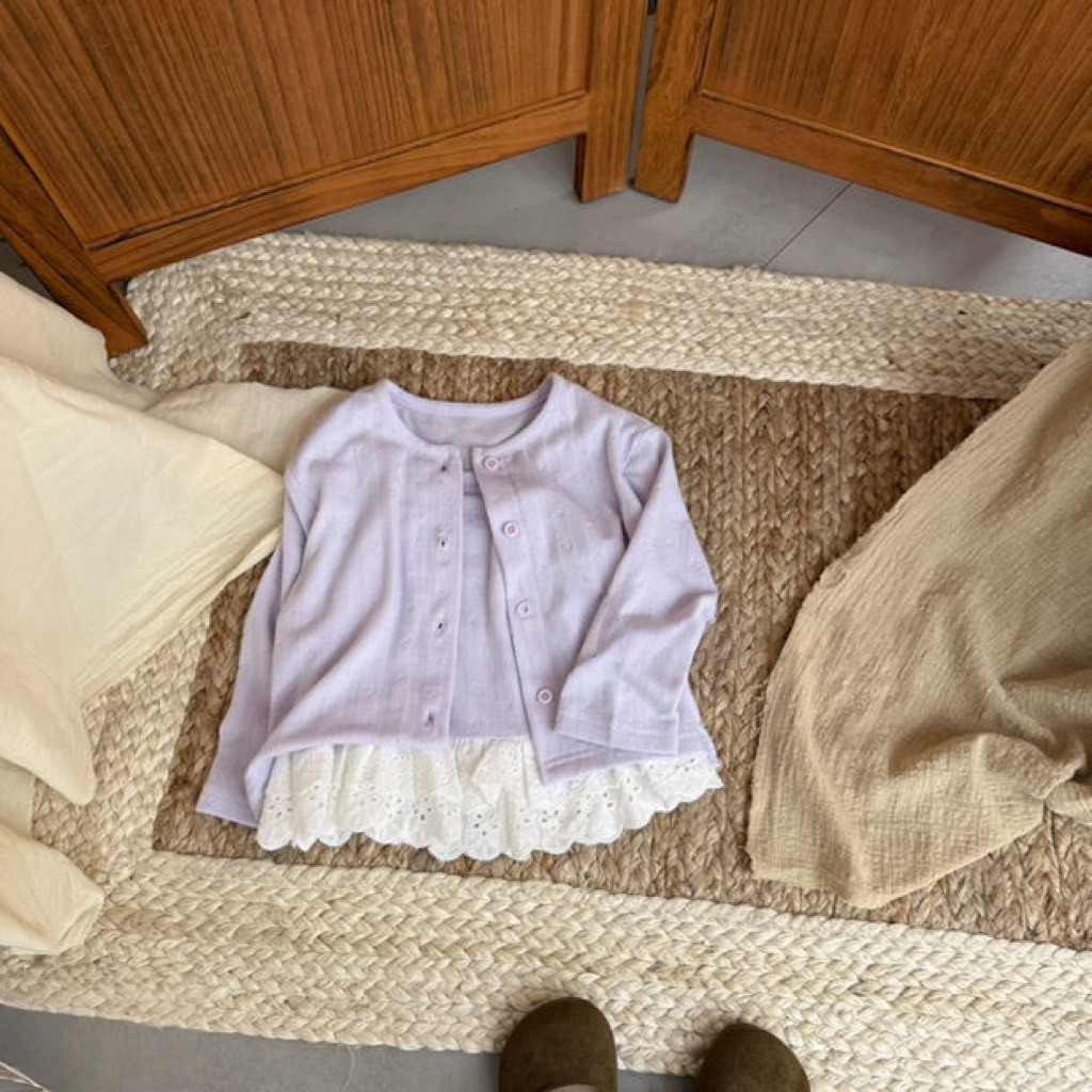 緹花邊針織兩件式上衣