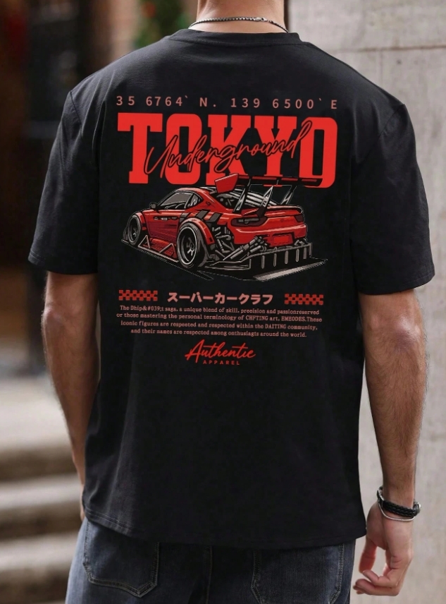 KADMAX大尺碼-大碼能量賽車印花短袖TEE〈KSMS2775〉