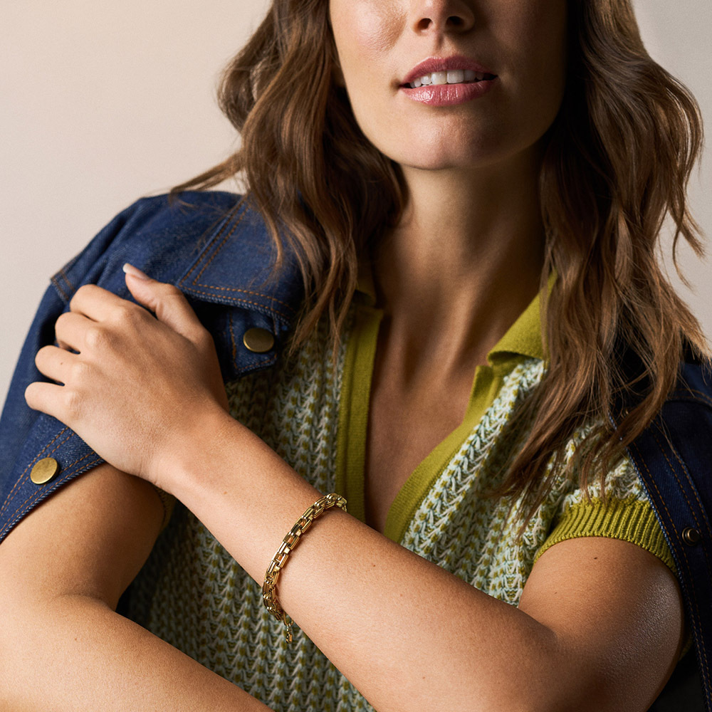 Raquel 耀鍊漫步不鏽鋼手鍊-金色 JF04955710