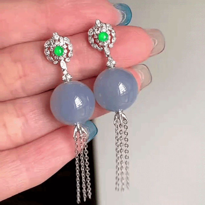 2102225 翡翠耳墜 (13.2mm直徑)