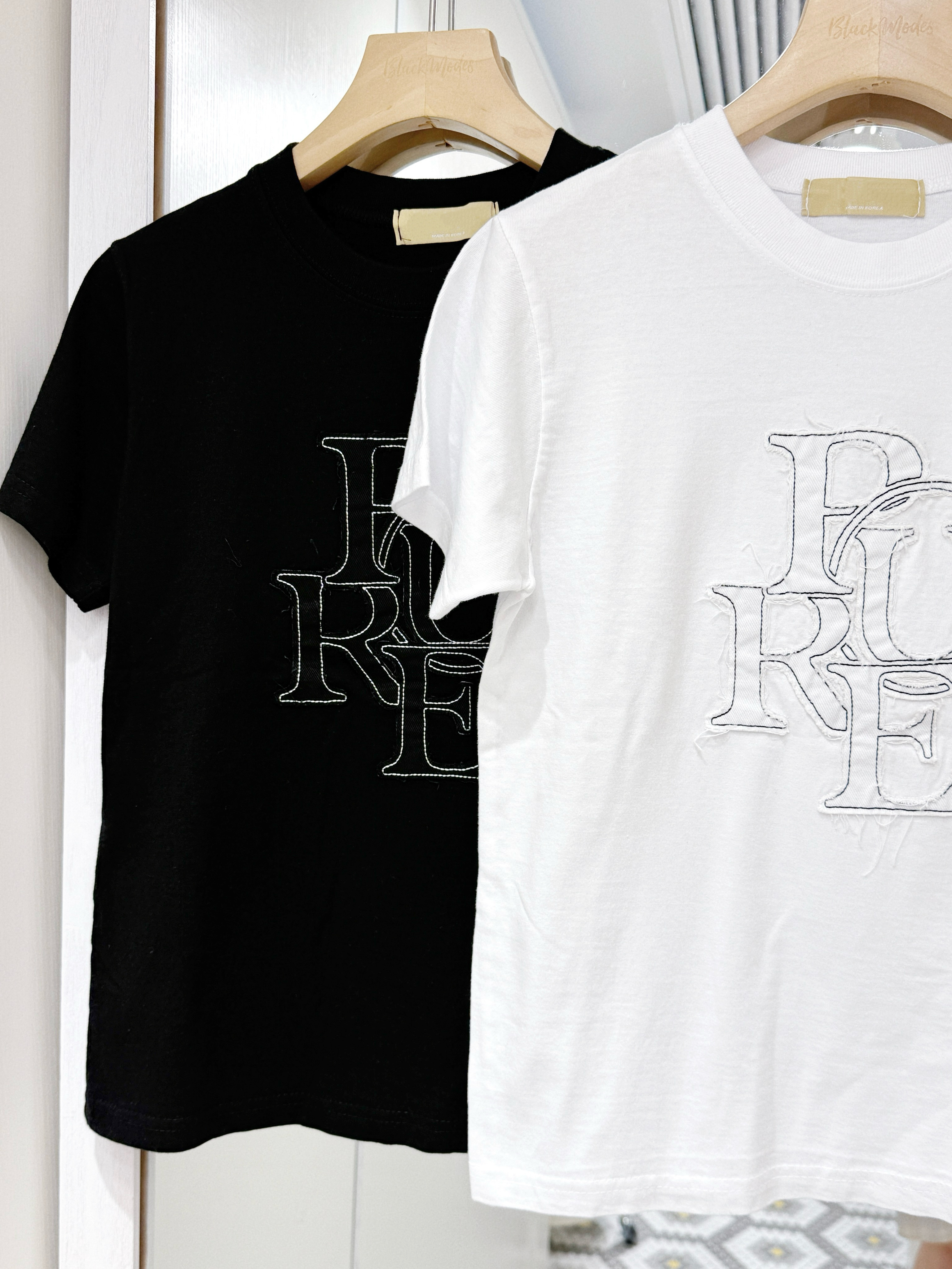 T1272｜明線拼布PURE 短袖TEE🕊️⋅🫧⋅˚₊