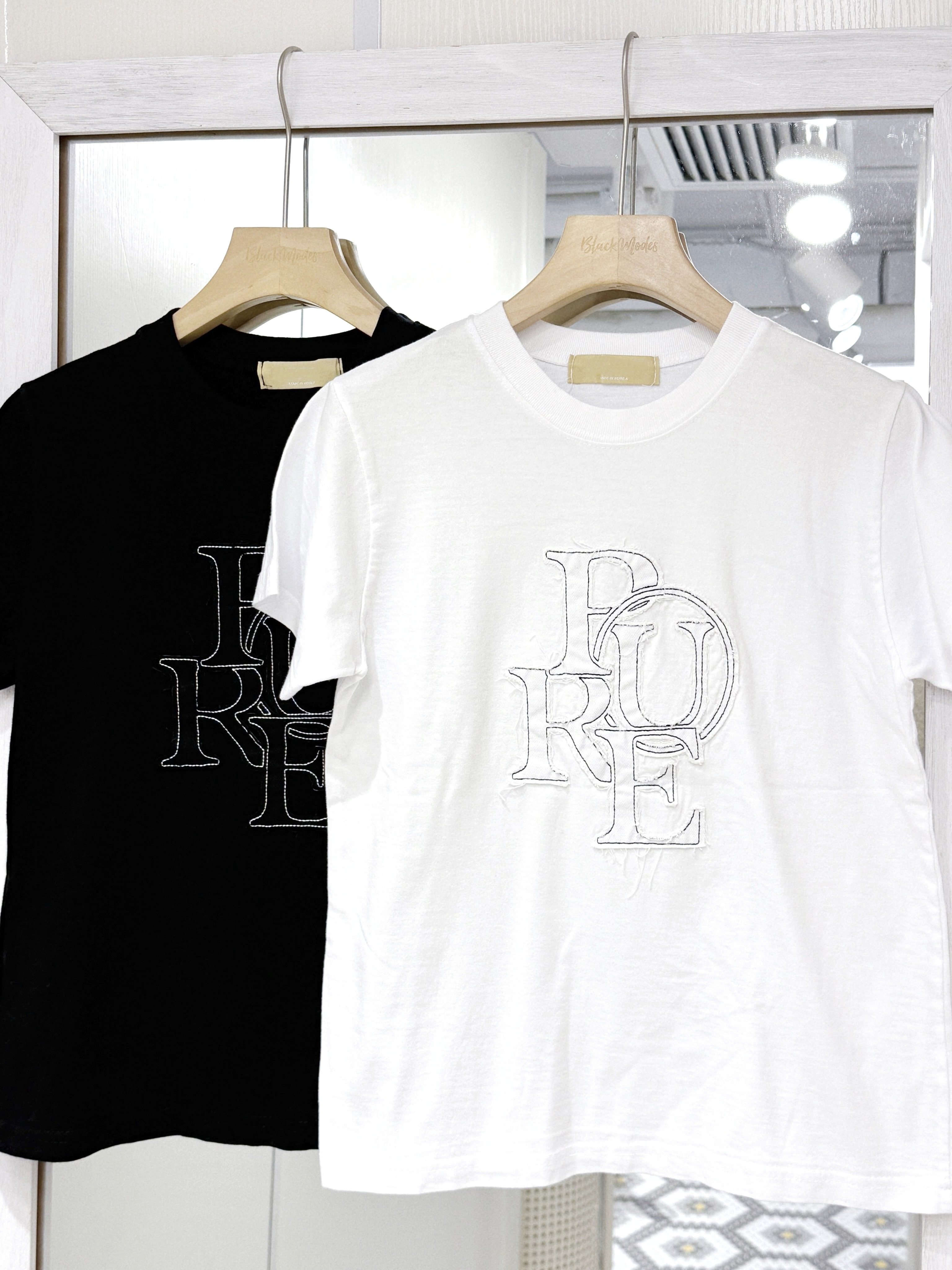 T1272｜明線拼布PURE 短袖TEE🕊️⋅🫧⋅˚₊