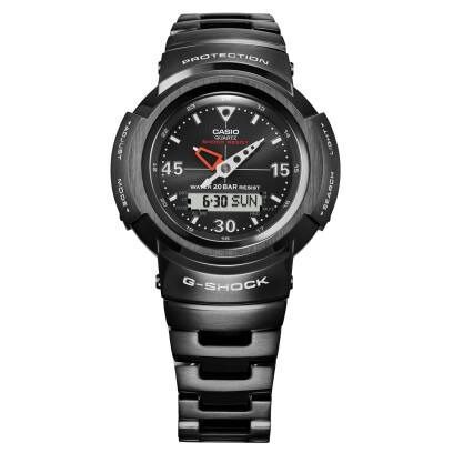 Casio G-Shock AWM-500-1A 太陽能 電波 全金屬 全黑鋼 手錶 (香港行貨)