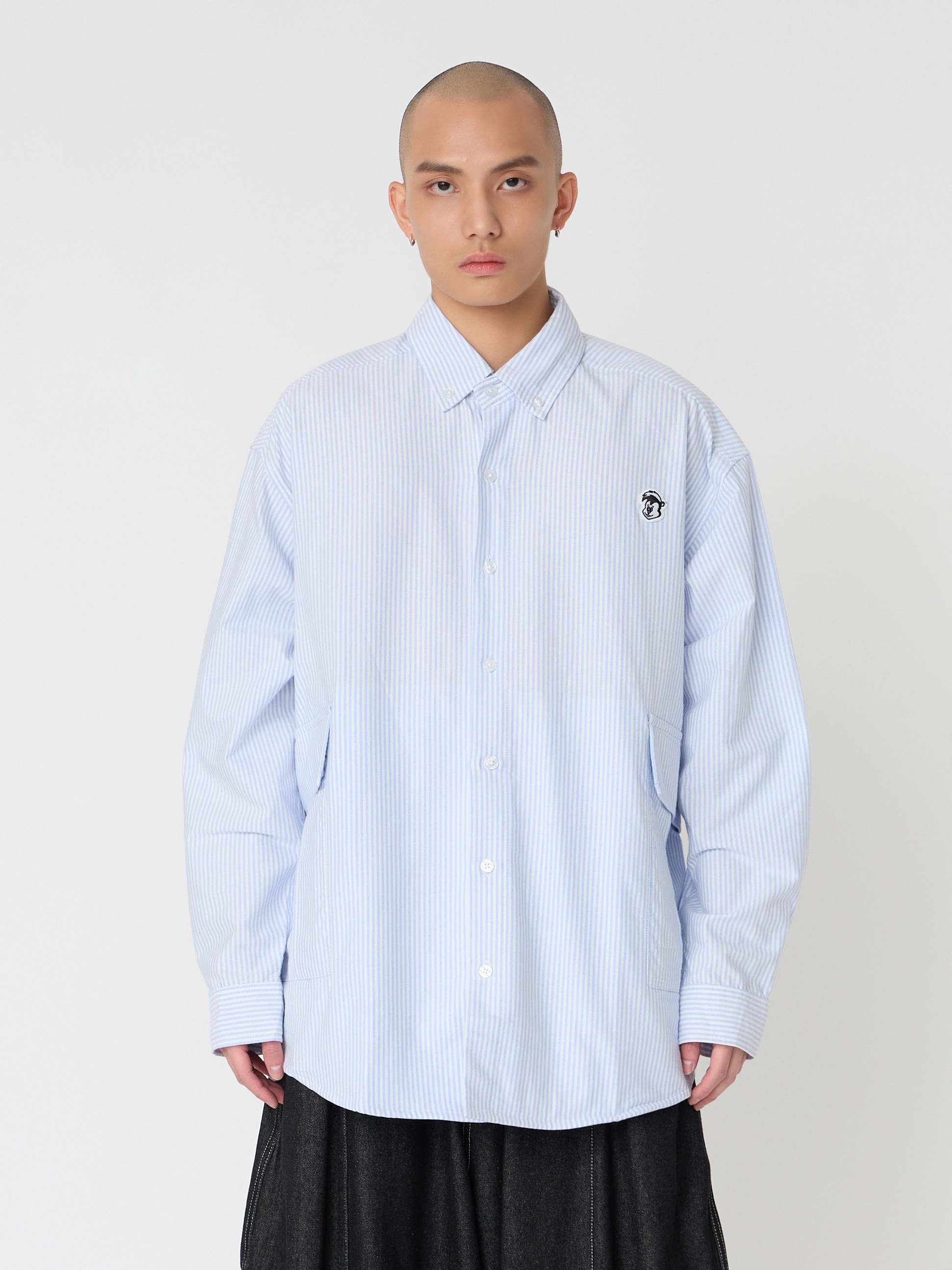 NOIR 立挺臭鼬刺繡條紋衫