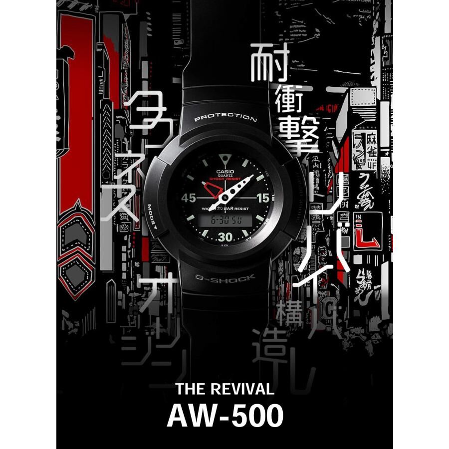 Casio G-Shock AWM-500-1A 太陽能 電波 全金屬 全黑鋼 手錶 (香港行貨)