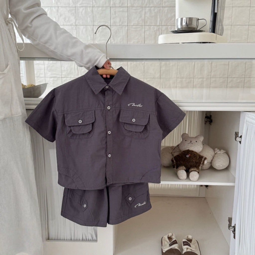 帥氣工裝襯衫套裝