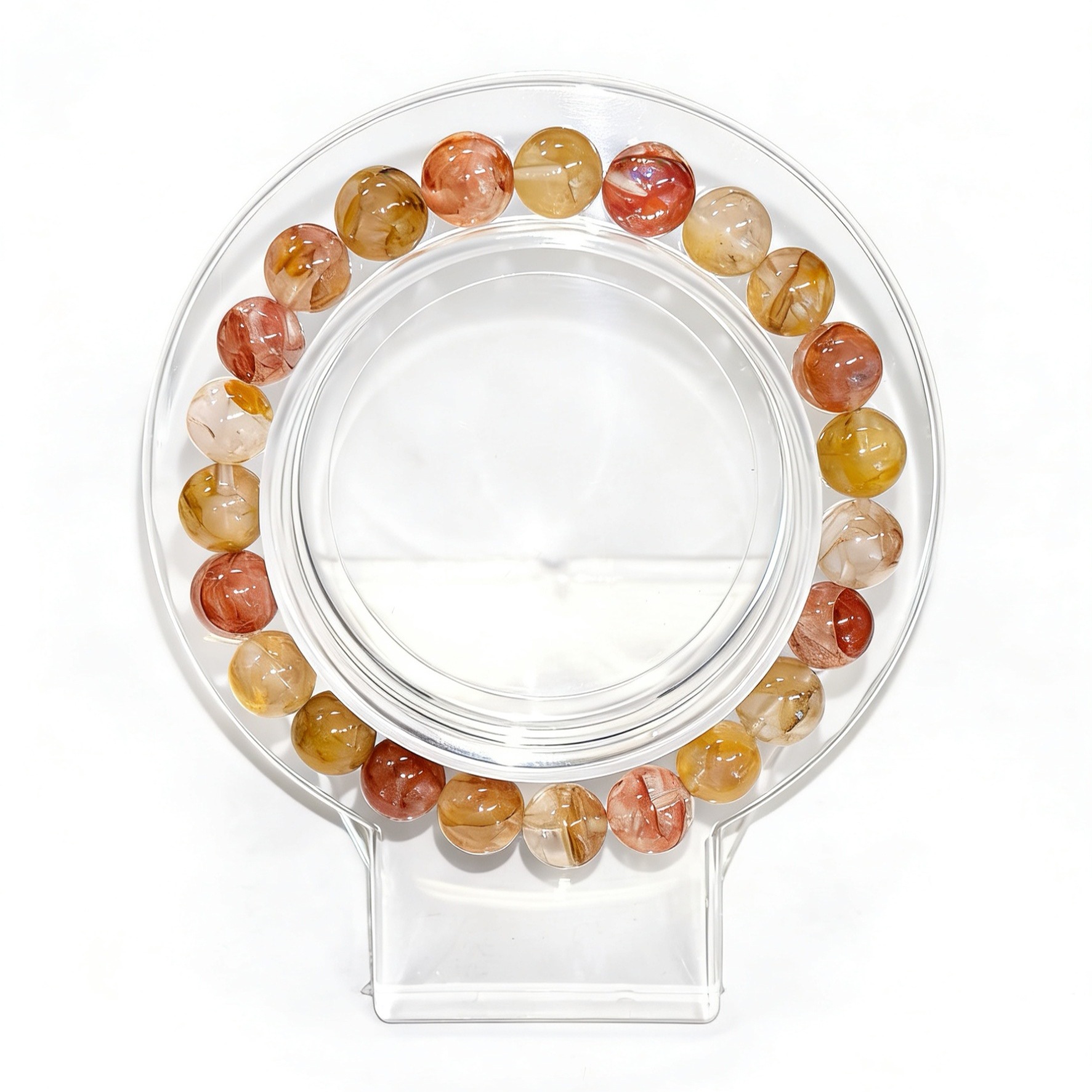 紅黃膠花手串8m+