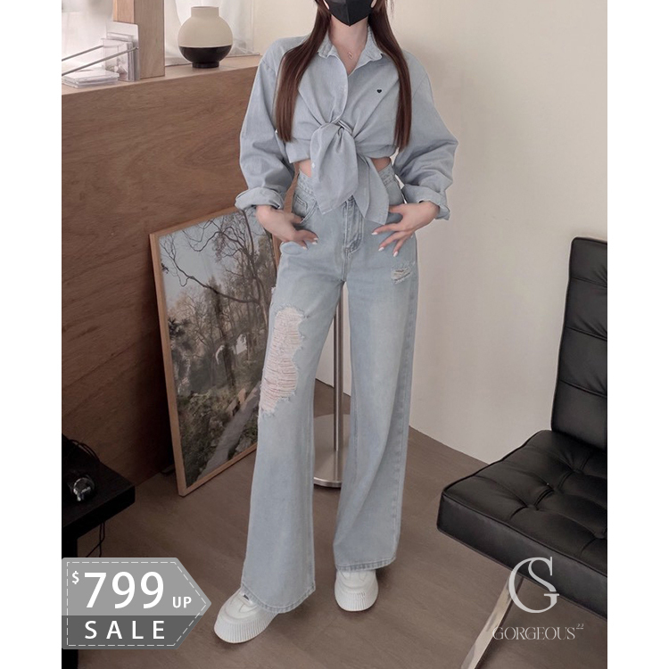 G5191 「Leg jeans修圖牛仔褲」