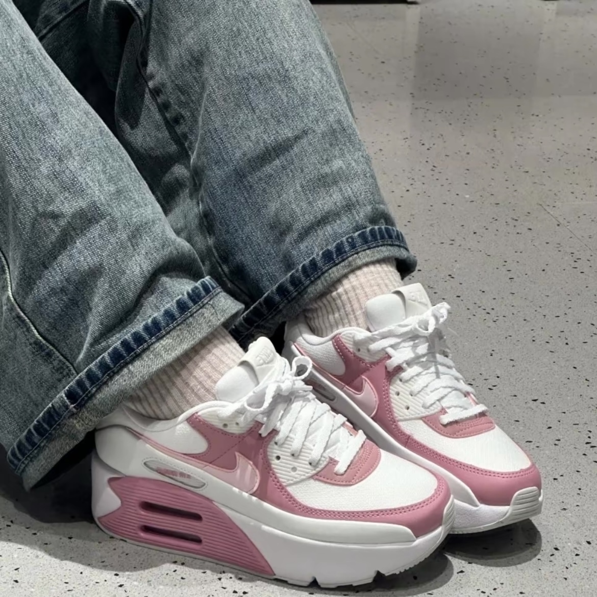 NIKE AIR MAX 90 白粉 氣墊 運動 女鞋 FD4328-110