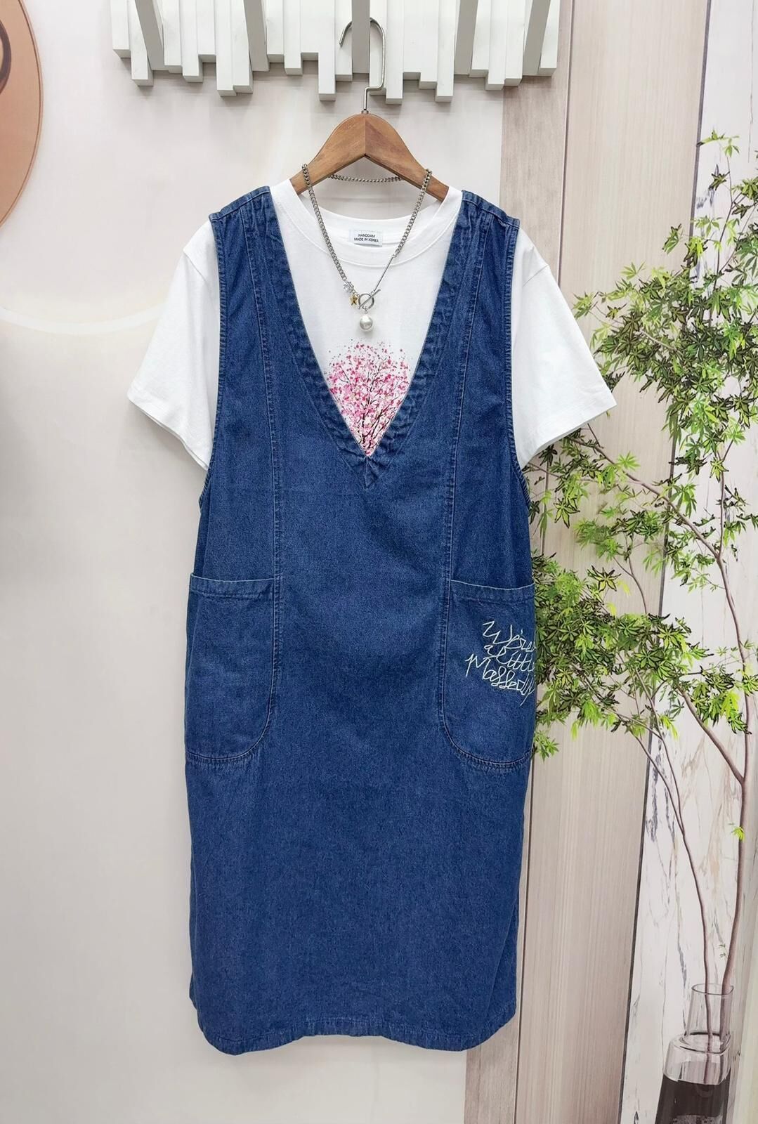 韓國連身牛仔裙~148AQ