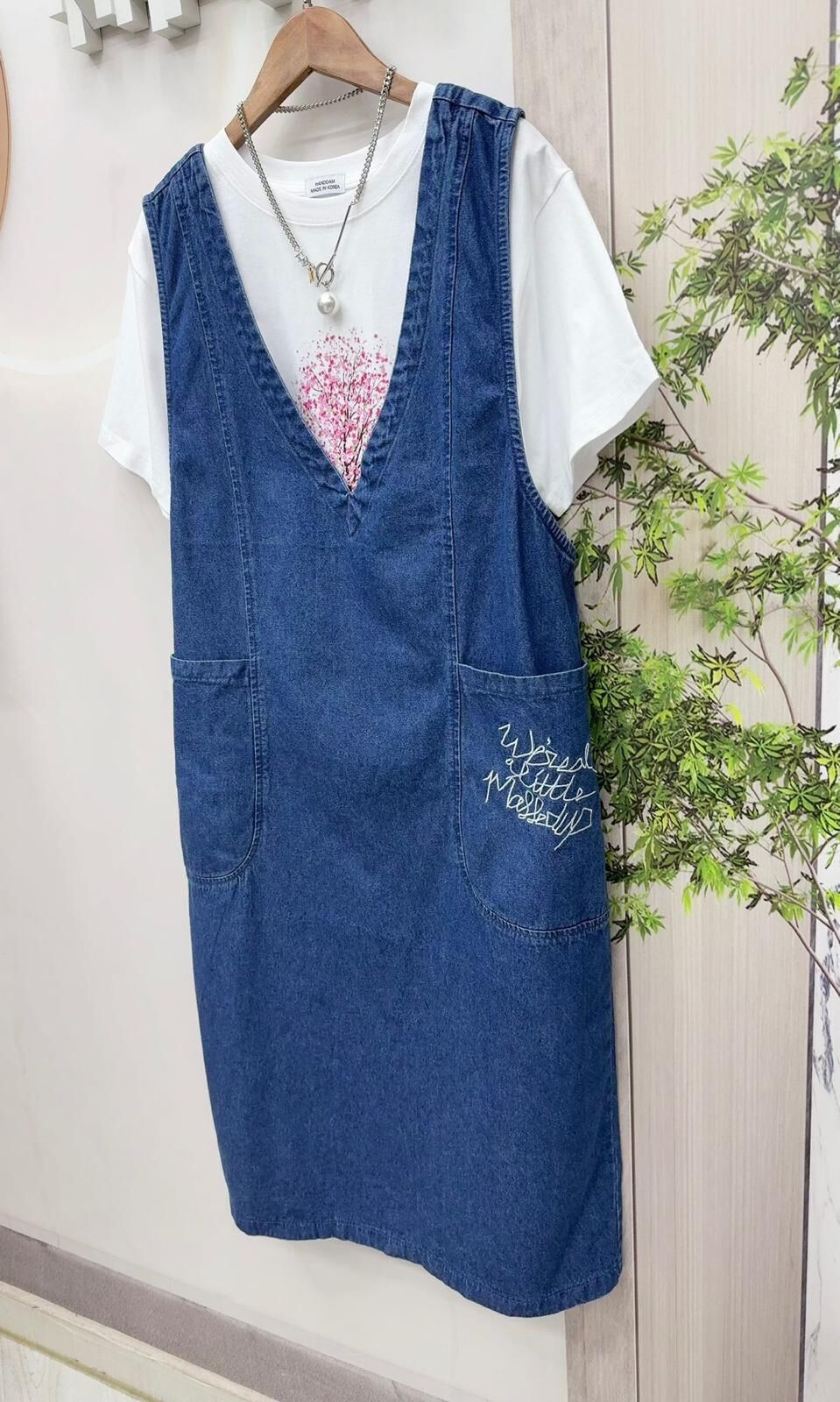 韓國連身牛仔裙~148AQ