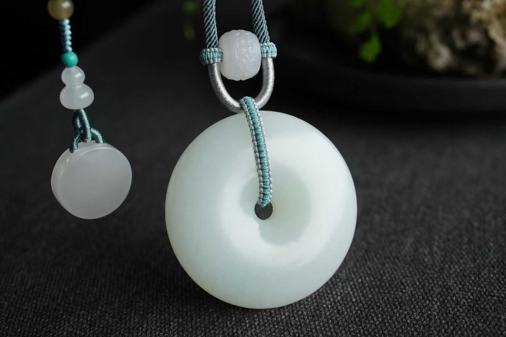 210413 和田玉俄料羊脂玉平安扣掛件 (45mm直徑)