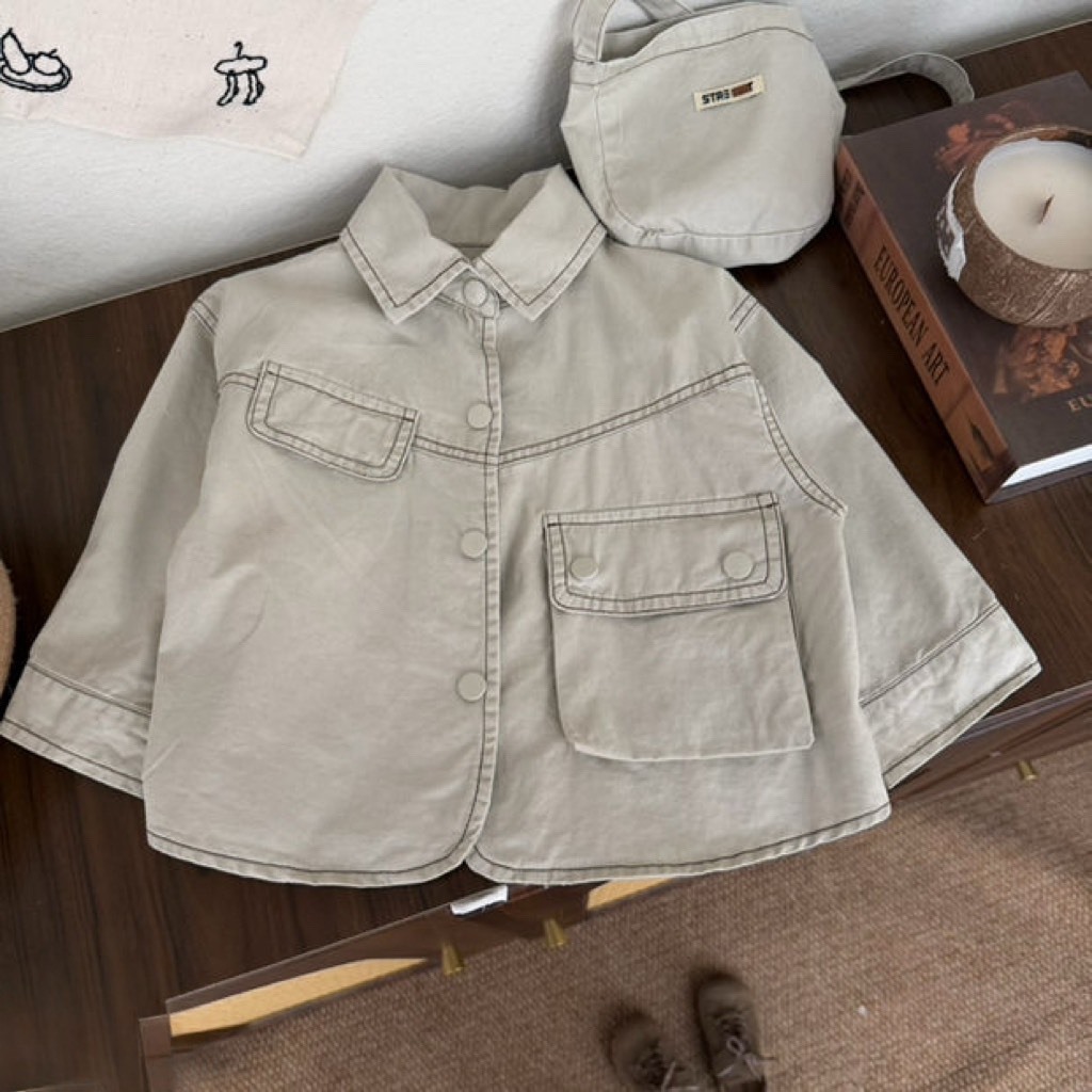 帥氣口袋工裝襯衫|含包