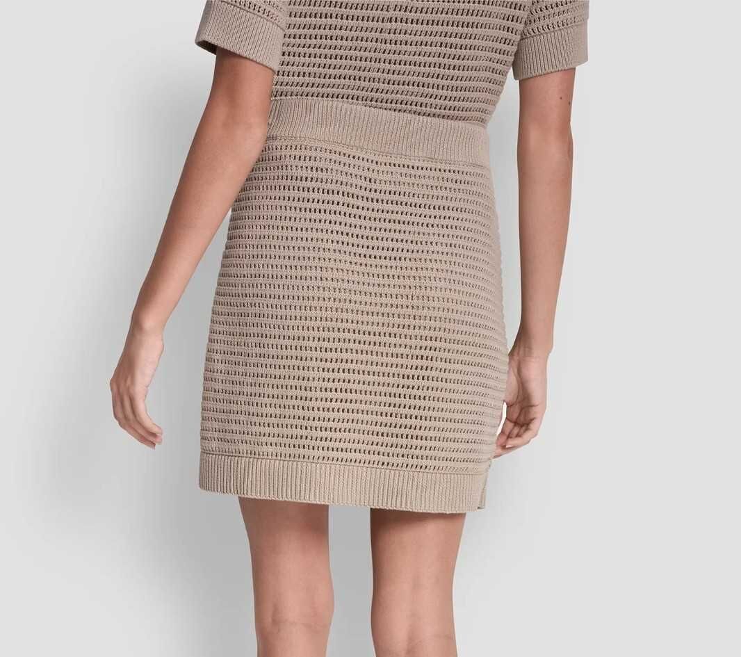 [S] DKNY PEBBLE CROCHET STITCH SKIRT WITH FRONT POCKET, DJ6R0993-PBL (SD1842)