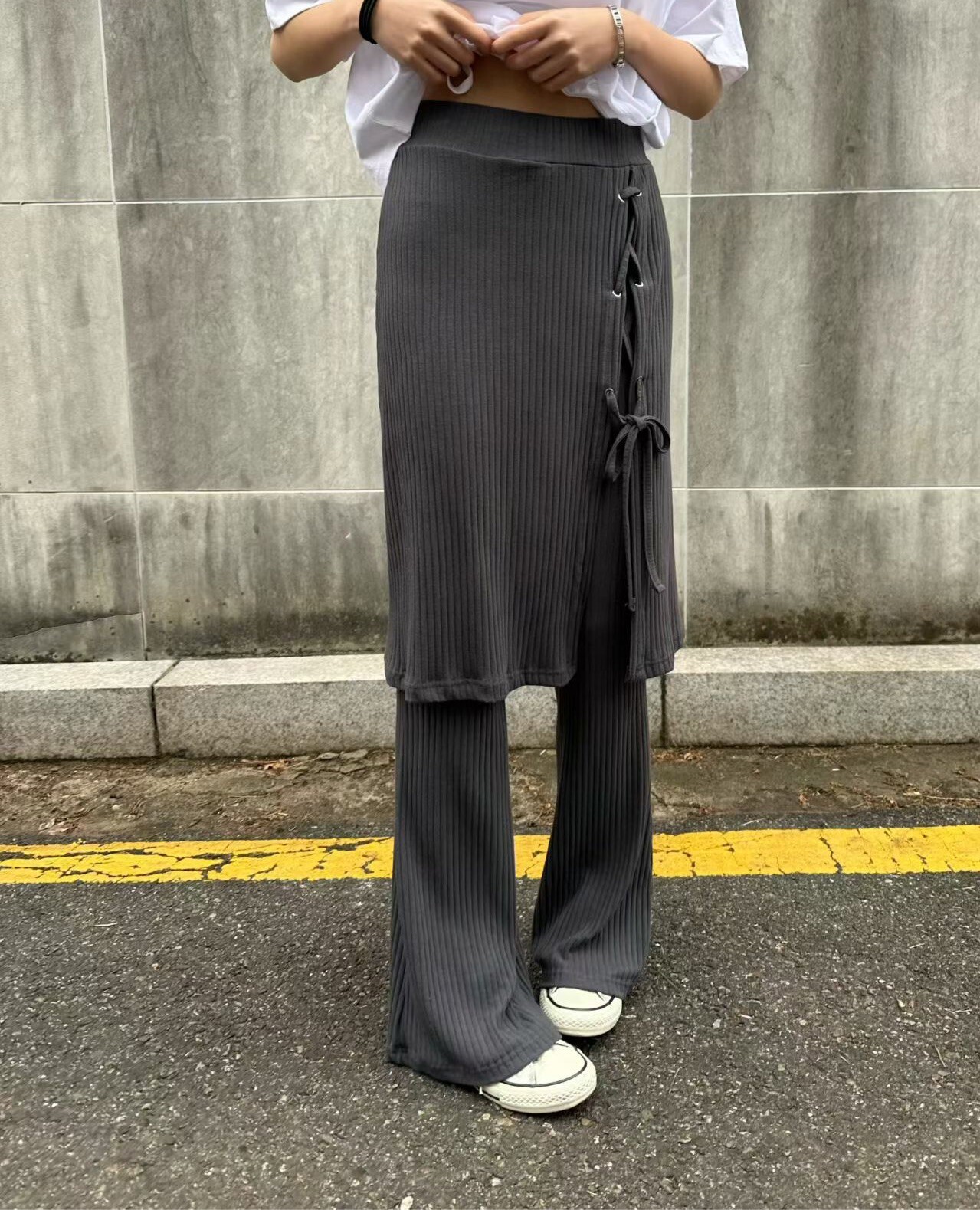 兩件式螺紋長褲