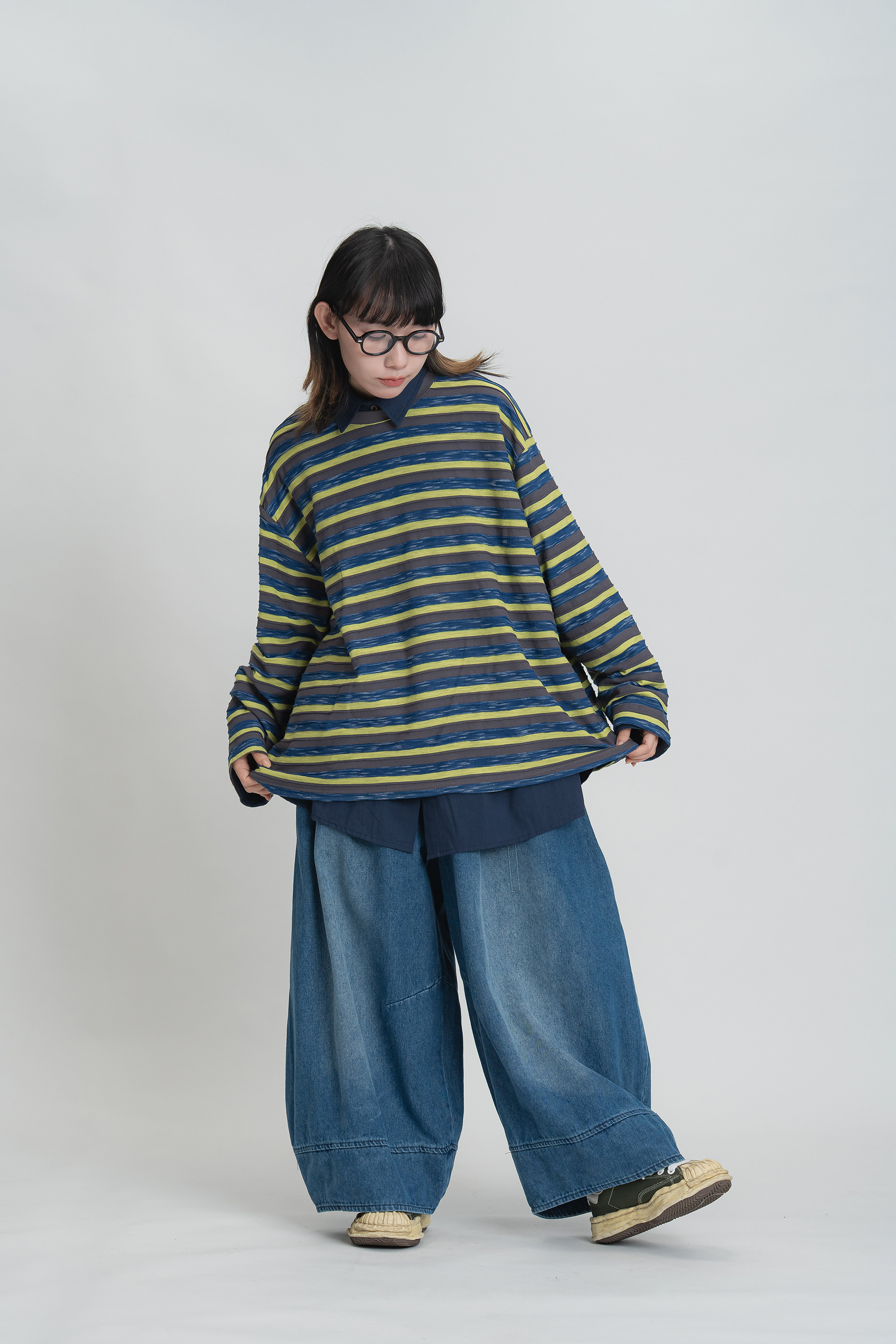 跳色坑條春季上衣 4色