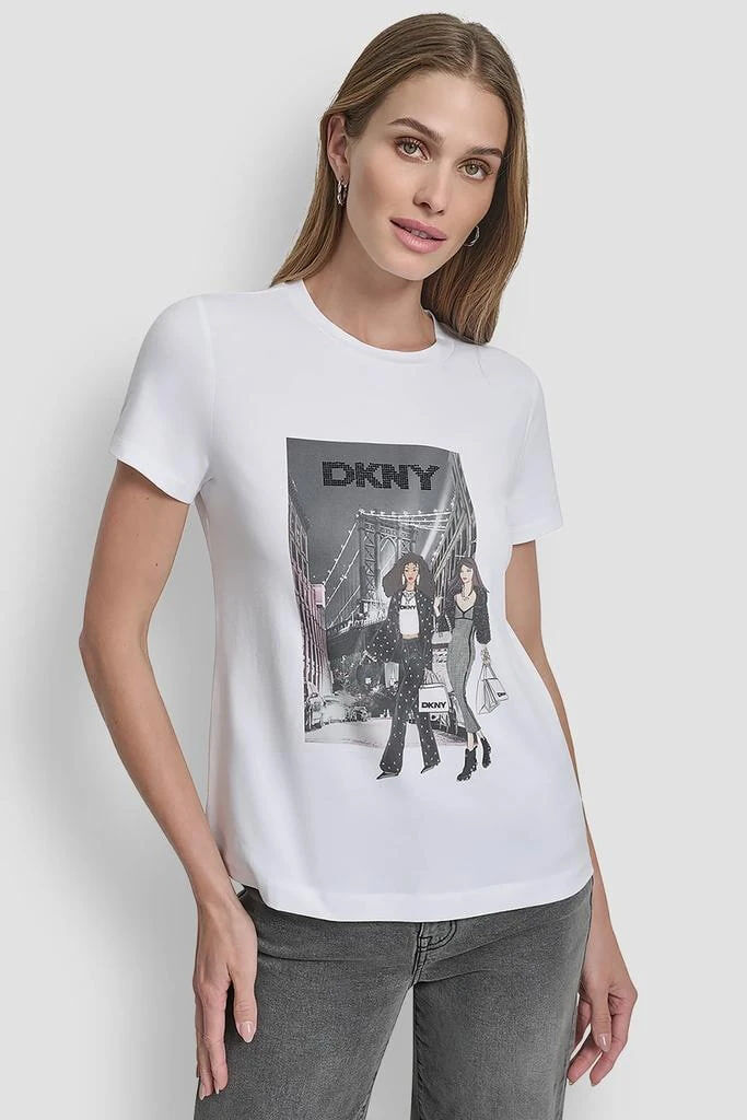[S] DKNY WHITE GRAPHIC T-SHIRT, P5MOHWNA-WHT (SD1651)