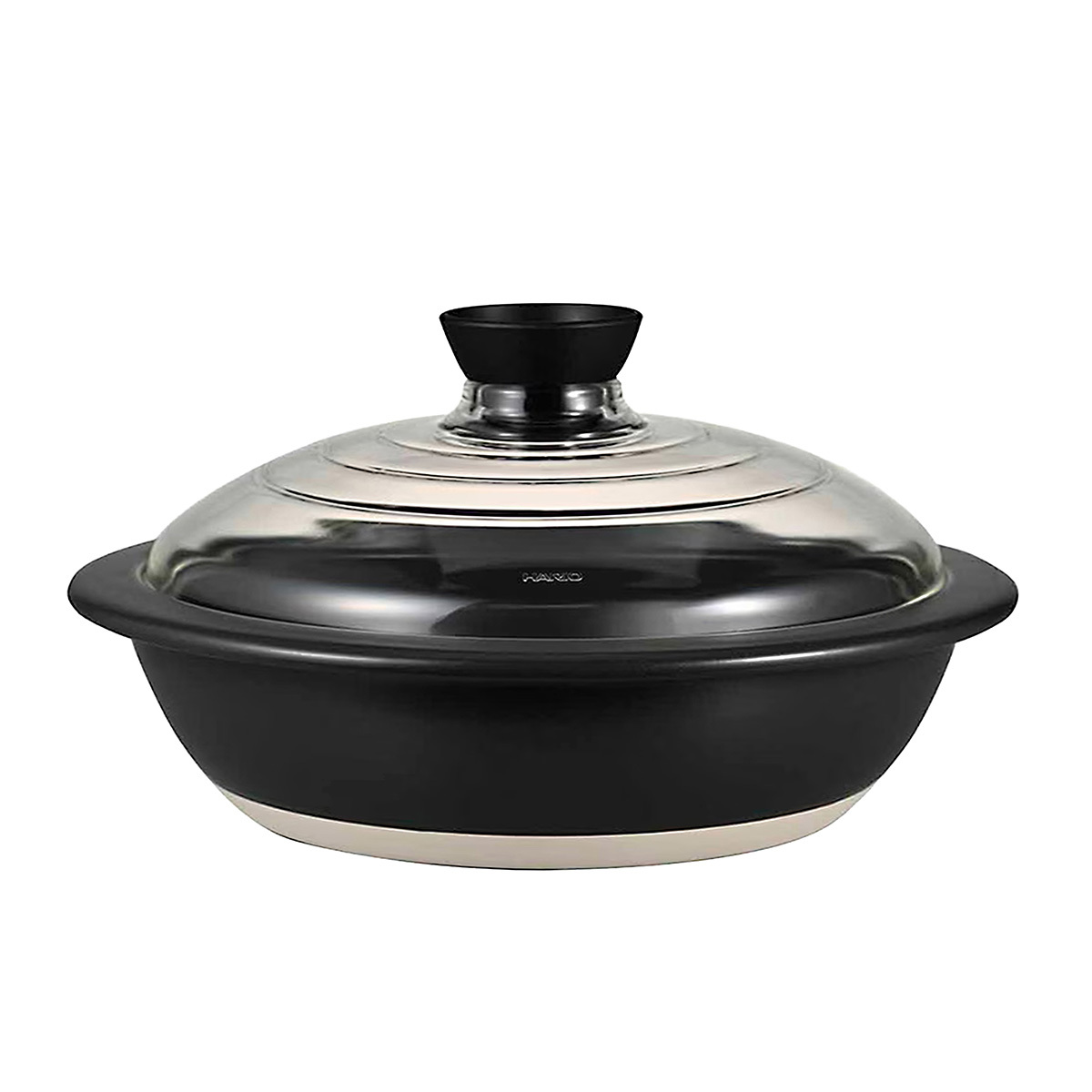 日本 HARIO 3L 9Go Donabe 玻璃蓋烹飪鍋 -GDN-255-BW