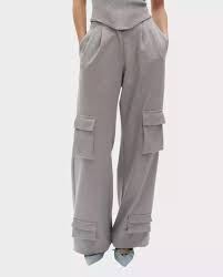 [S] DKNY CARGO WIDE LEG PANTS,FORGED IRON, DJ4P3059-F05 [FINAL SALE] (SD1082)